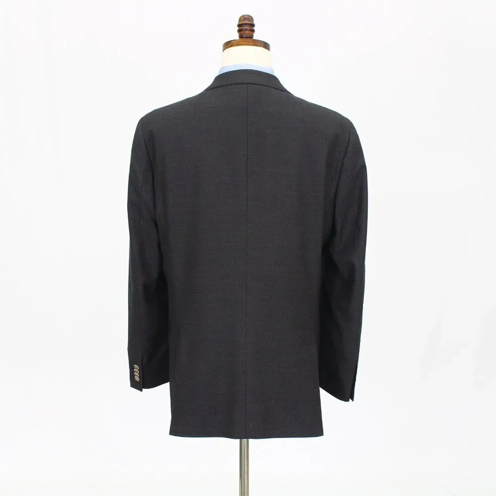 Saks Fifth Avenue 44L Brown Solid 2-Button Sport Coat Blazer Jacket T663
